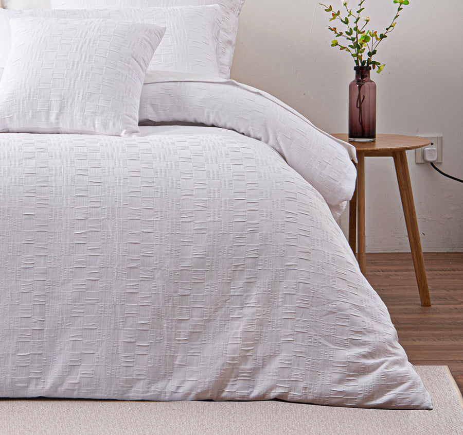 Cosmo Quilt Cover Set Range White