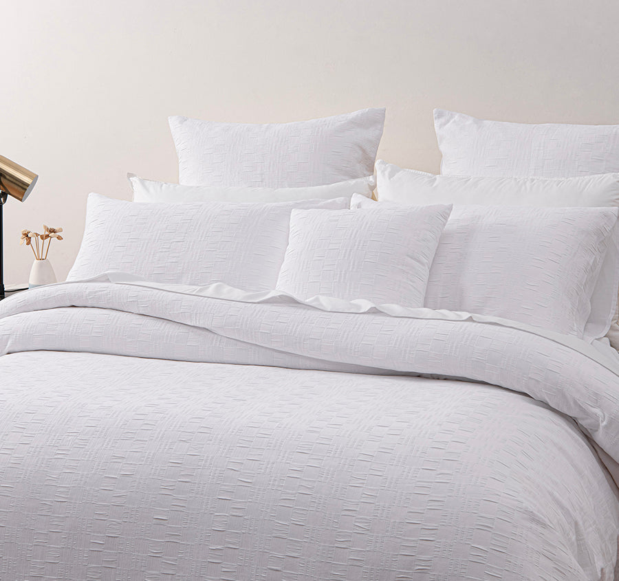 Cosmo Quilt Cover Set Range White