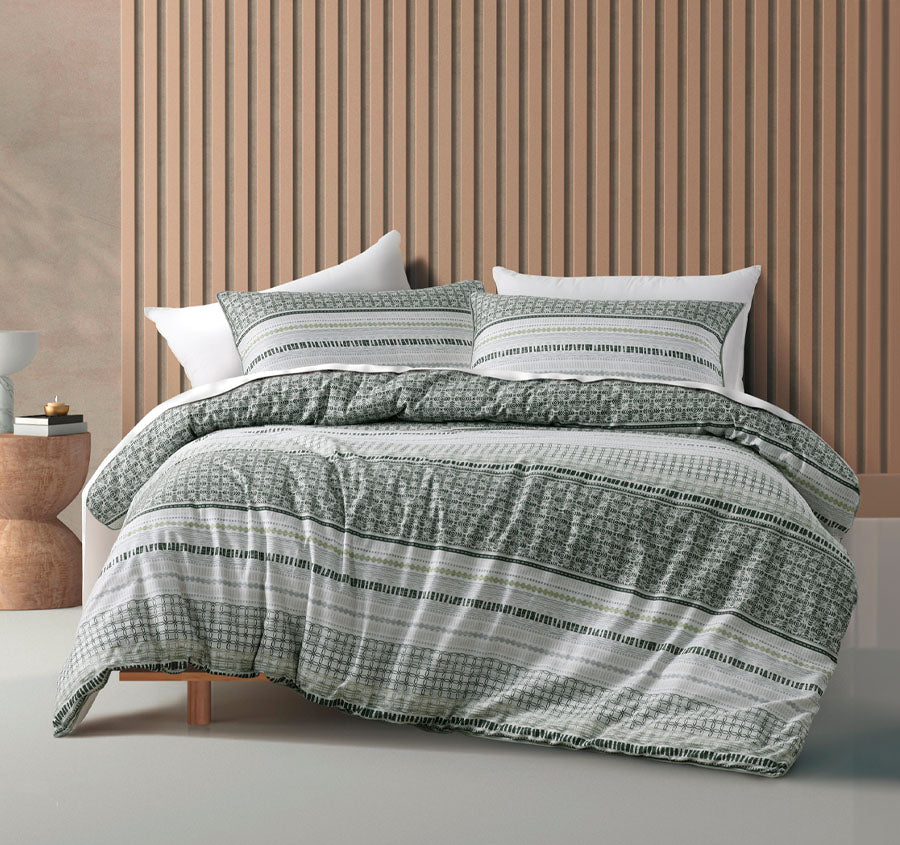 Drake Quilt Cover Set Range Green