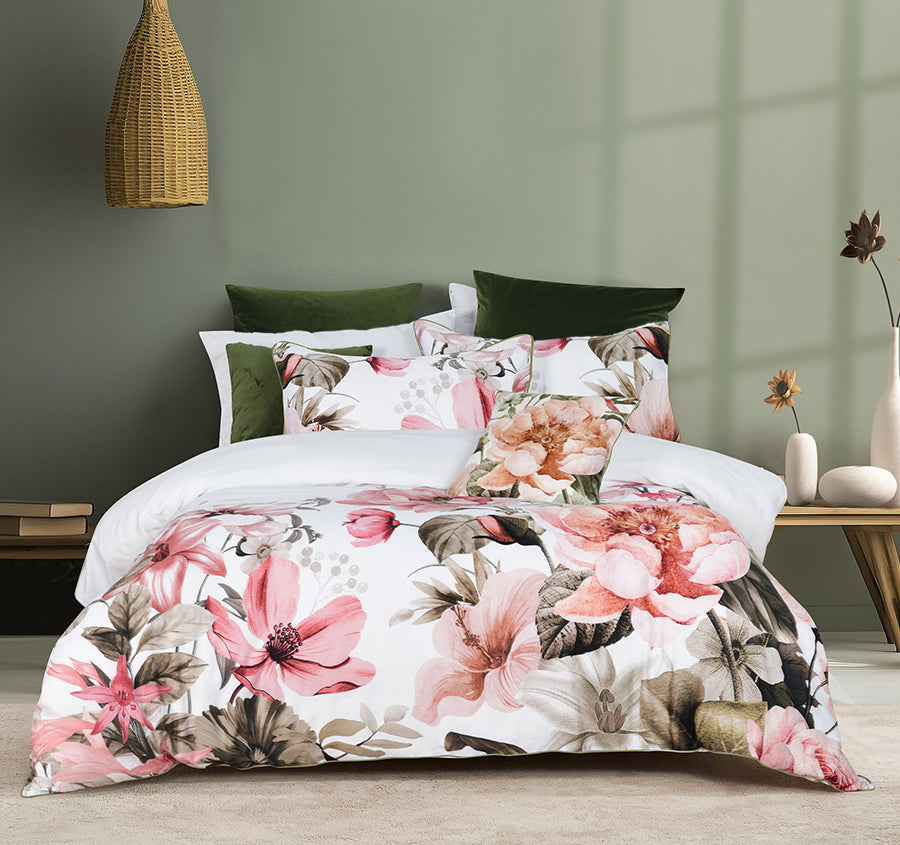 Eliana Quilt Cover Set Range White