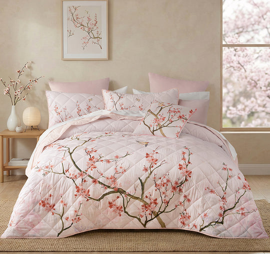 Evelyn Bedspread Set Range Blush