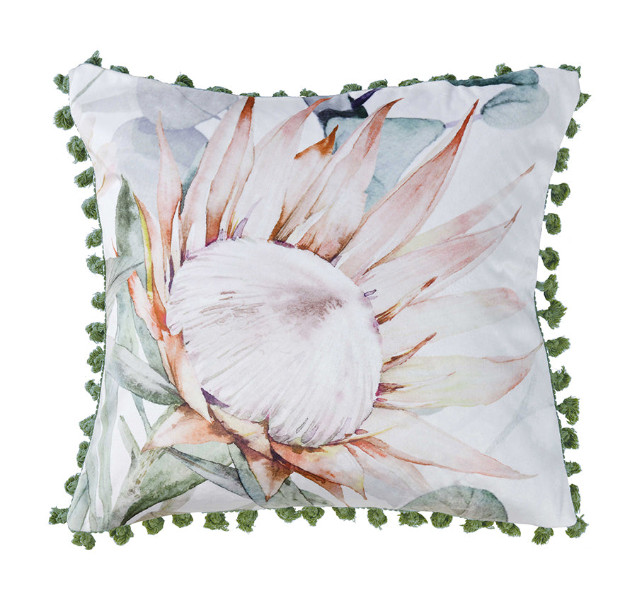 Helensvale 43x43cm Filled Velvet Cushion White