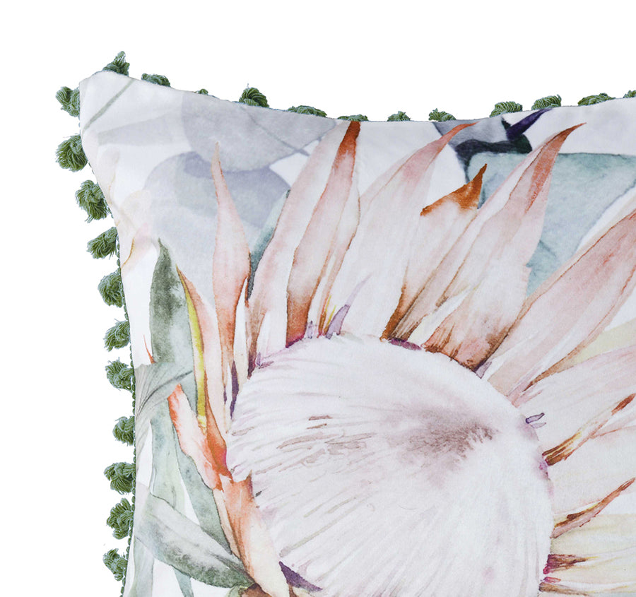 Helensvale 43x43cm Filled Velvet Cushion White