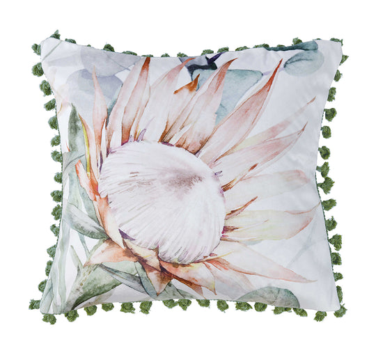 Helensvale 43x43cm Filled Velvet Cushion White