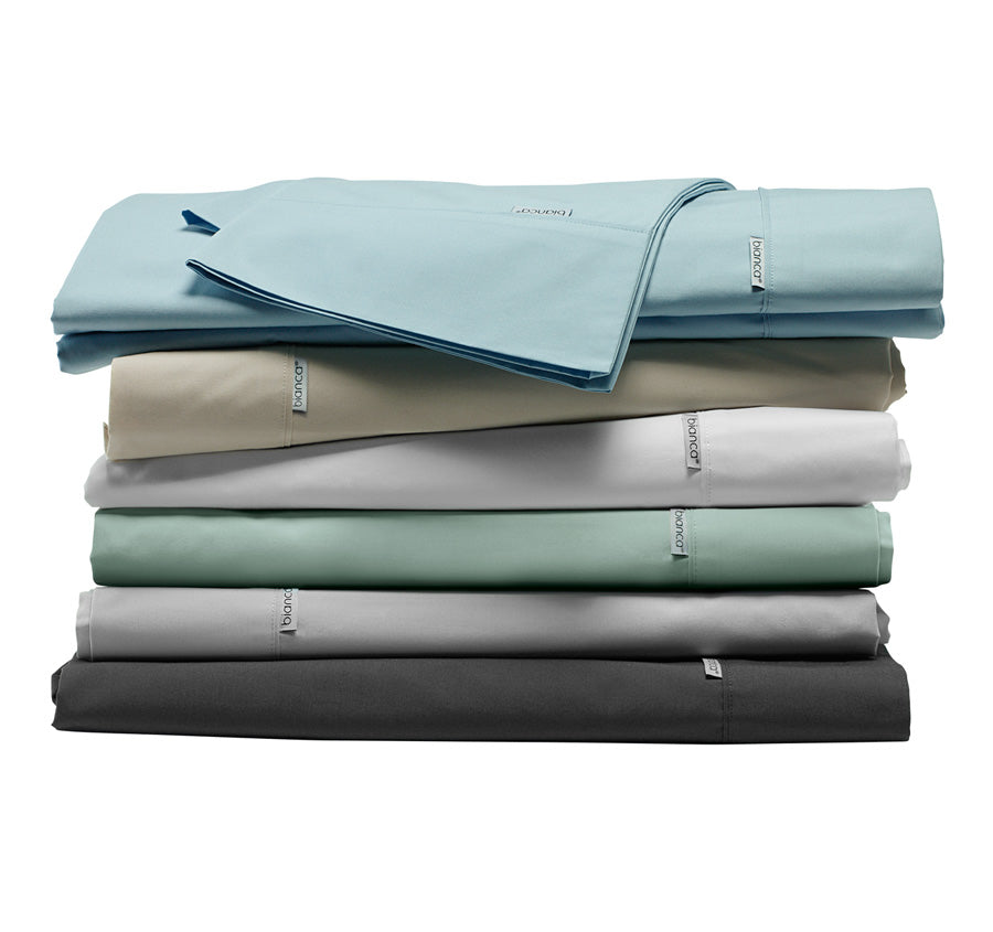 Heston 300THC Cotton Percale Mega Sheet Set Range Sage
