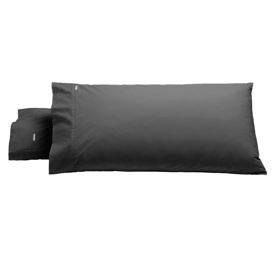 Heston 300THC Cotton Percale King Pillowcase Pair Charcoal