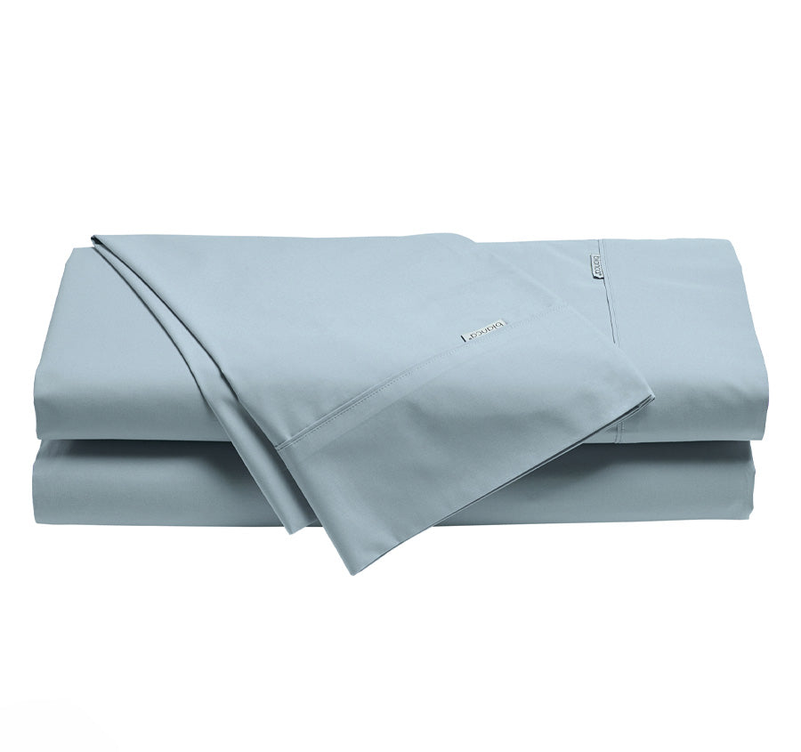 Heston 300THC Cotton Percale Mega Sheet Set Range Steel Blue