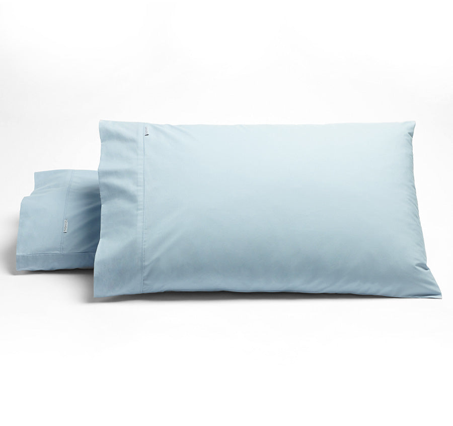 Heston 300THC Cotton Percale Standard Pillowcase Pair Steel Blue