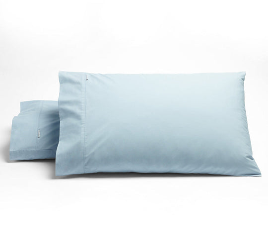 Heston 300THC Cotton Percale Standard Pillowcase Pair Steel Blue