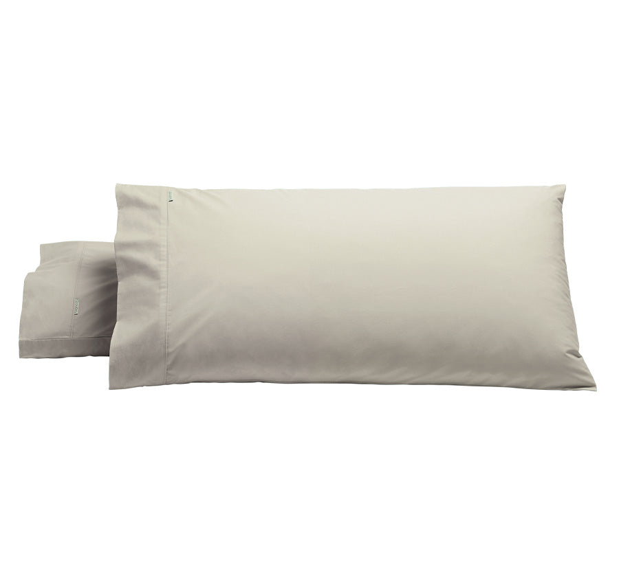 Heston 300THC Cotton Percale King Pillowcase Pair Stone