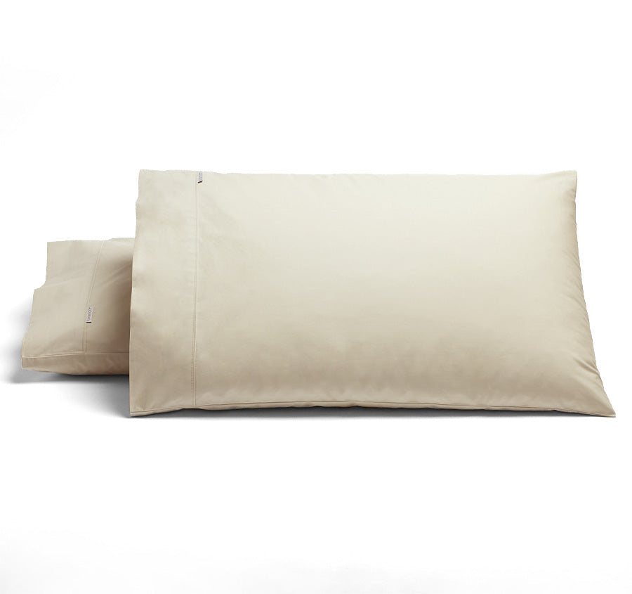 Heston 300THC Cotton Percale Standard Pillowcase Pair Stone