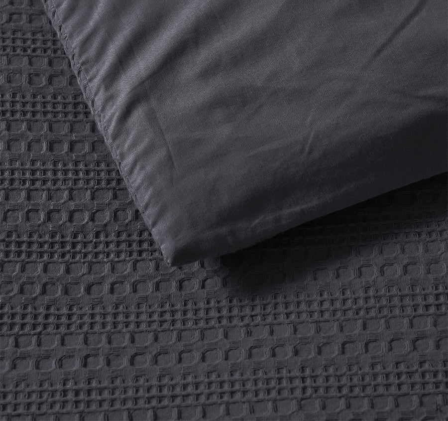 Kahlani Quilt Cover Set Range Charcoal