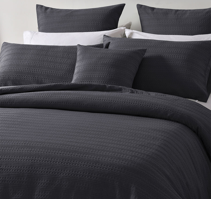 Kahlani Quilt Cover Set Range Charcoal