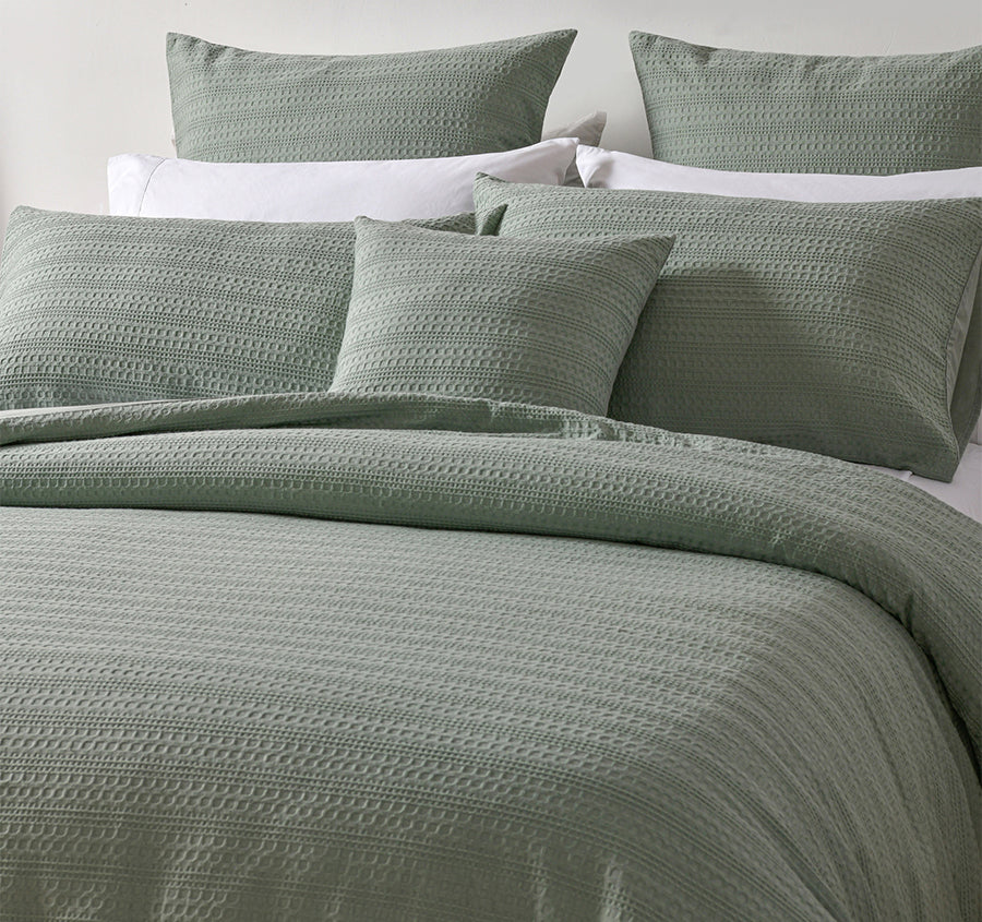 Kahlani Quilt Cover Set Range Sage