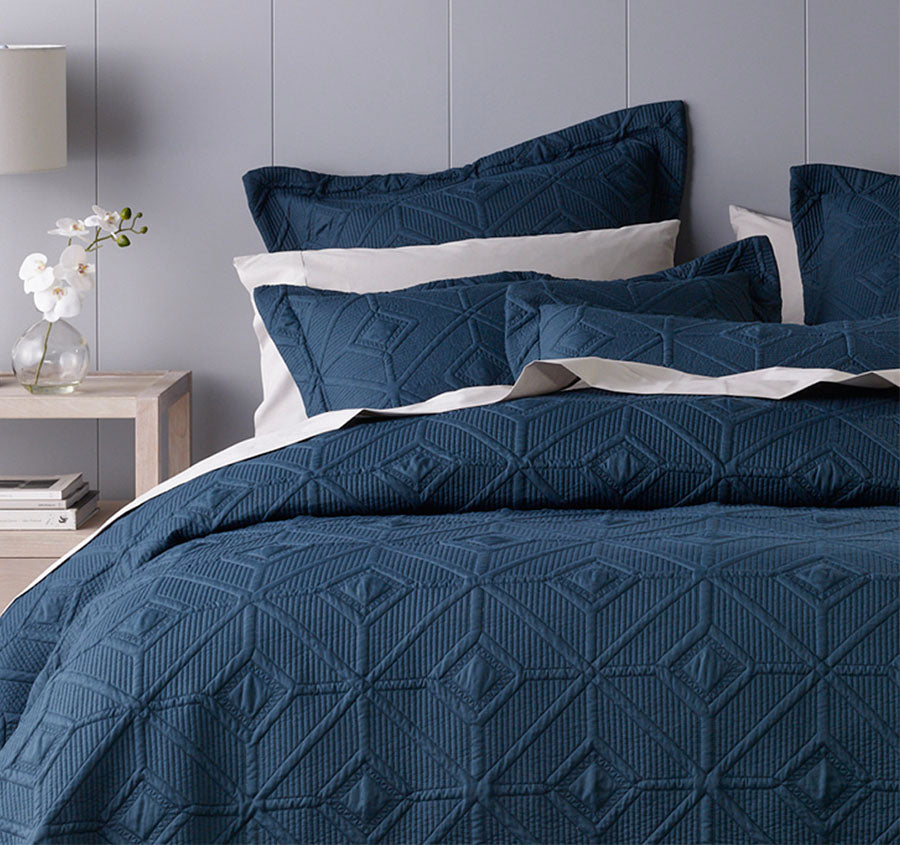 Kazimir Coverlet Set Range Navy