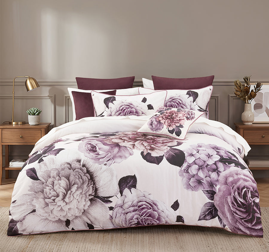 Kiara Quilt Cover Set Range Lavender