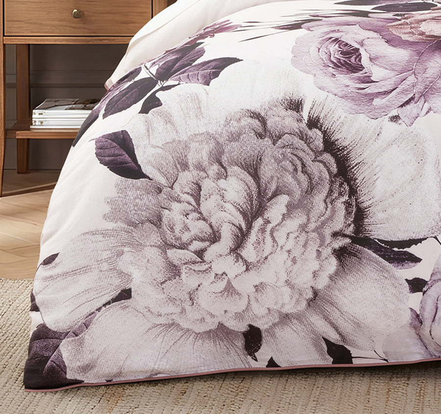 Kiara Quilt Cover Set Range Lavender