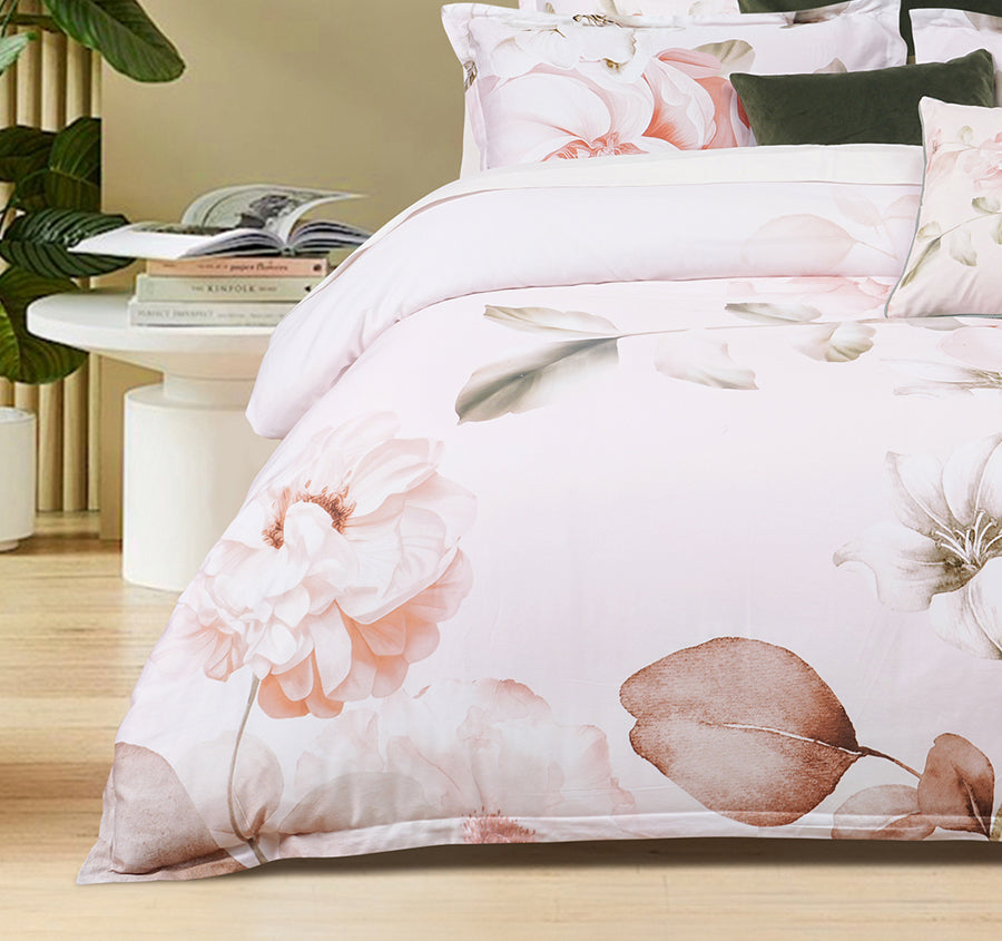 Layla Quilt Cover Set Range White