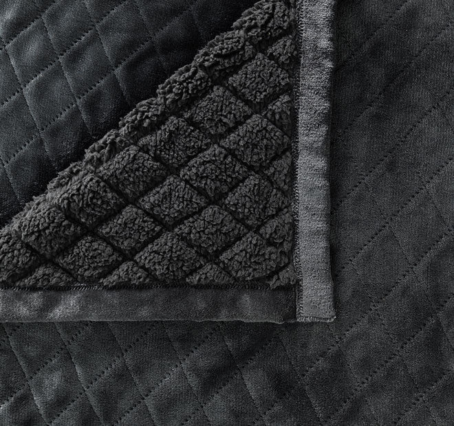 Mansfield Velvet Blanket Range Charcoal