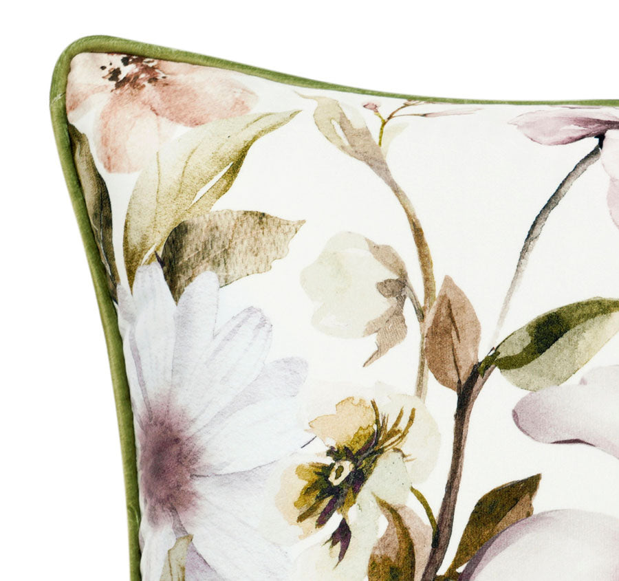 Minette 43x43cm Filled Velvet Cushion White