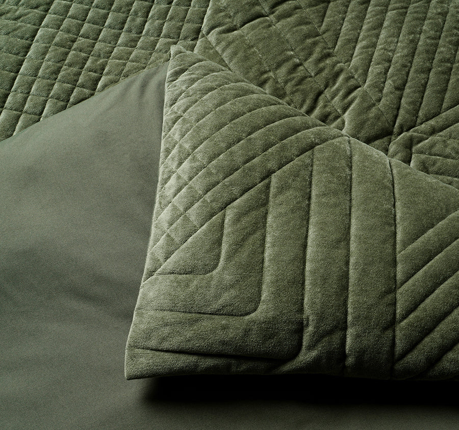 Navarro Quilt Cover Set Range Olive