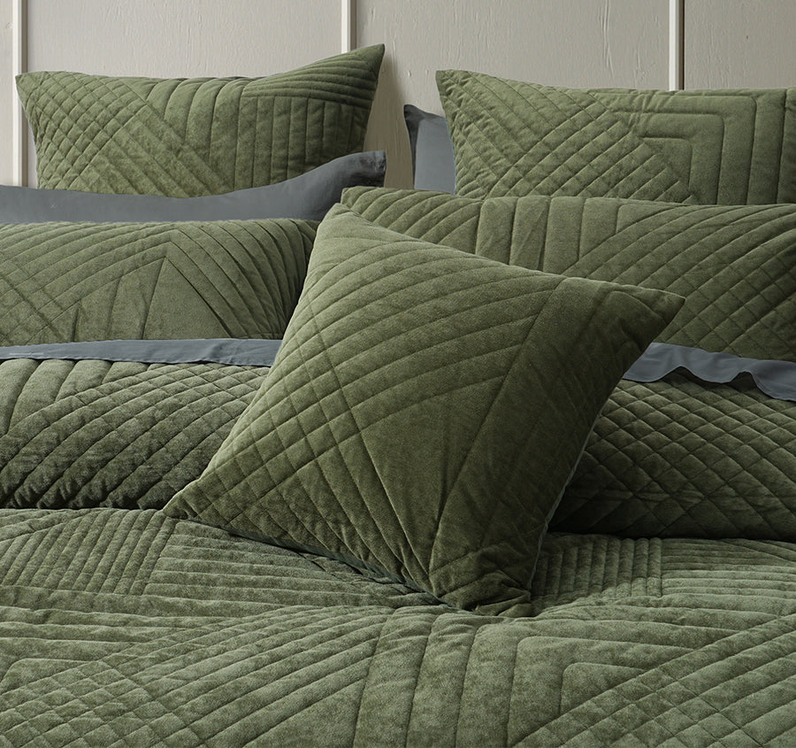 Navarro Quilt Cover Set Range Olive