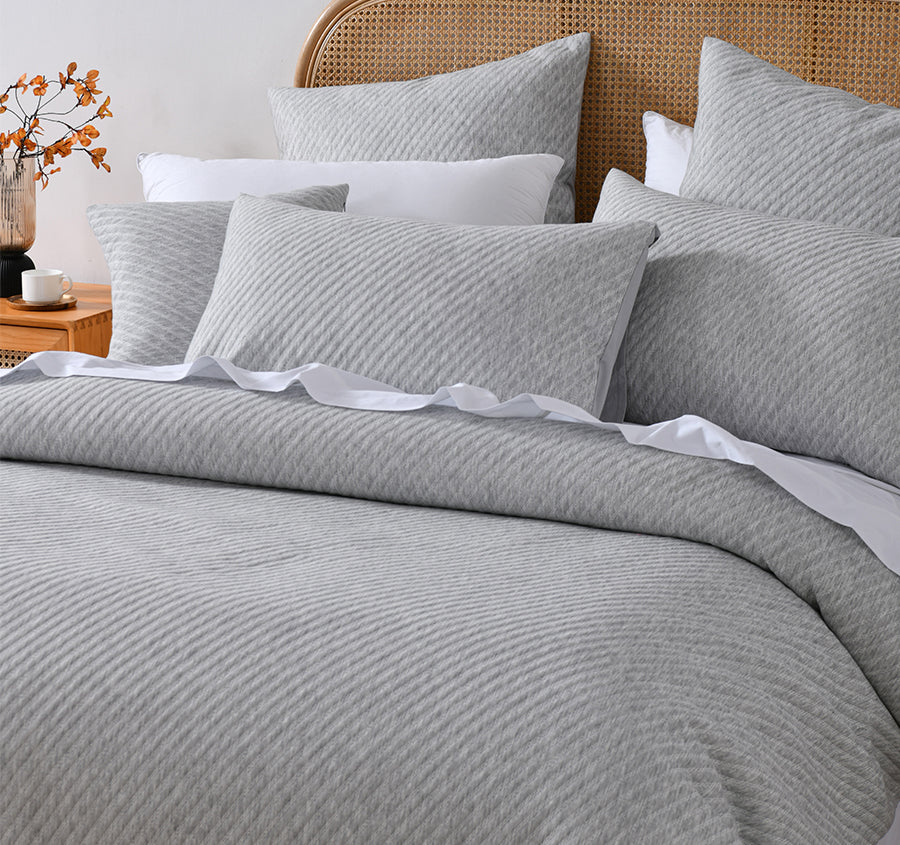 Pesaro European Pillowcase Grey Marle