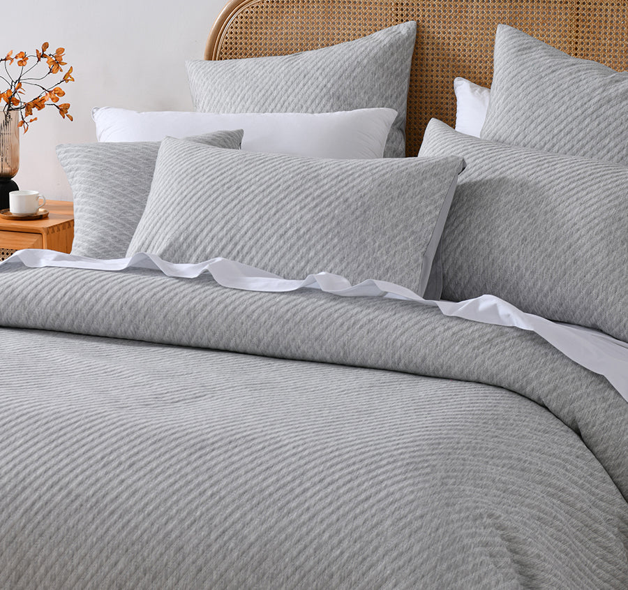 Pesaro Quilt Cover Set Range Grey Marle