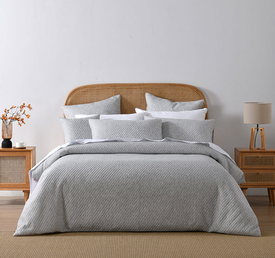 Pesaro Quilt Cover Set Range Grey Marle