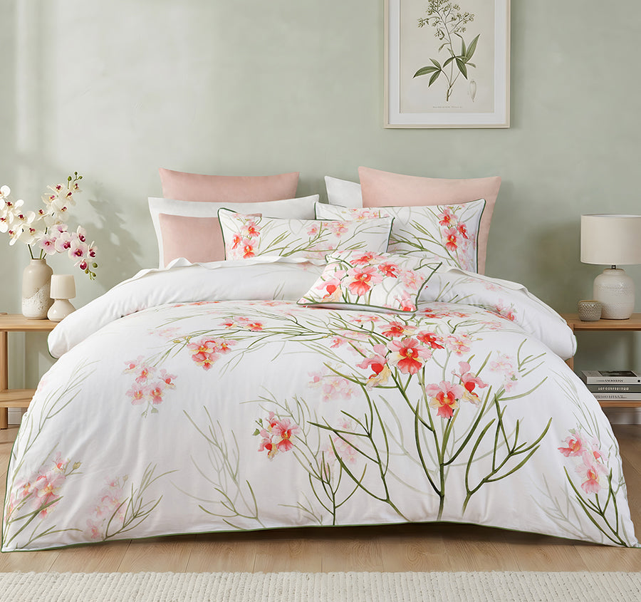 Petalyn Quilt Cover Set Range White