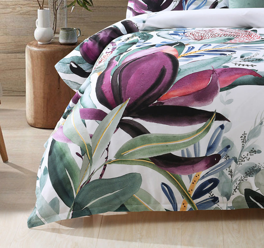 Protea Quilt Cover Set Range Plum