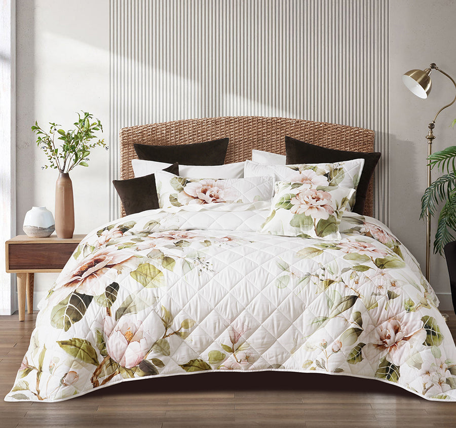 Rosalia Coverlet Set Range White