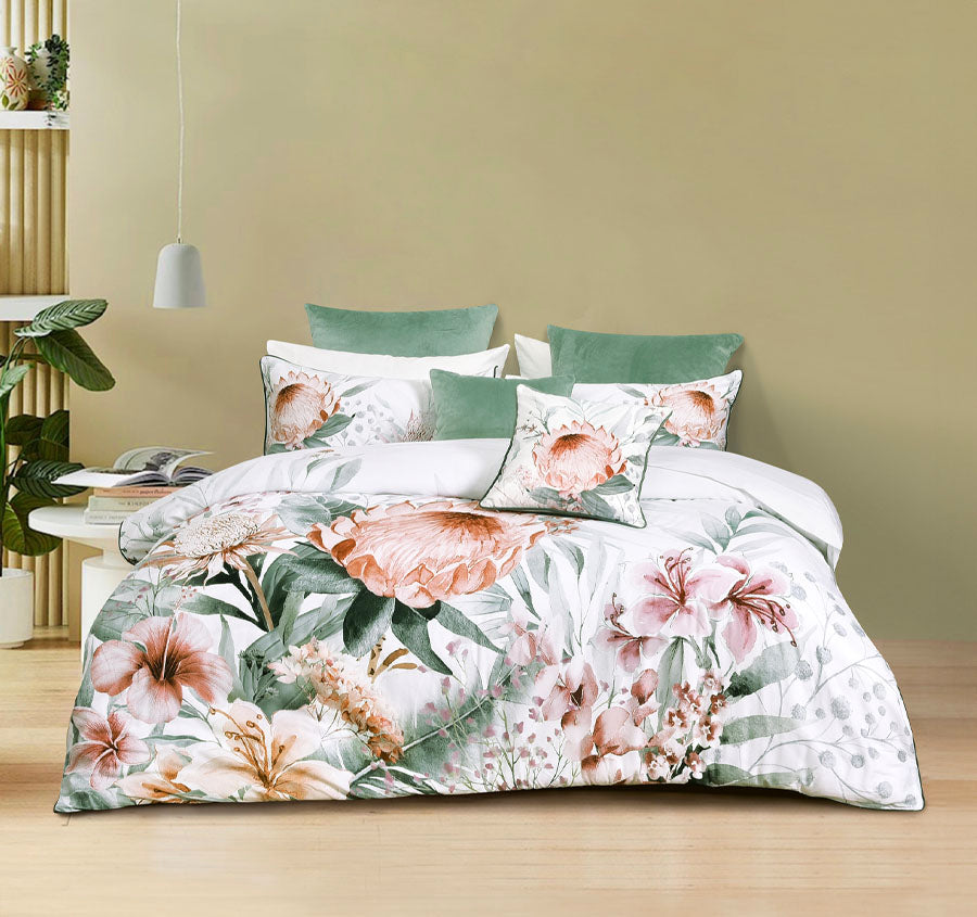 Sariya Quilt Cover Set Range White