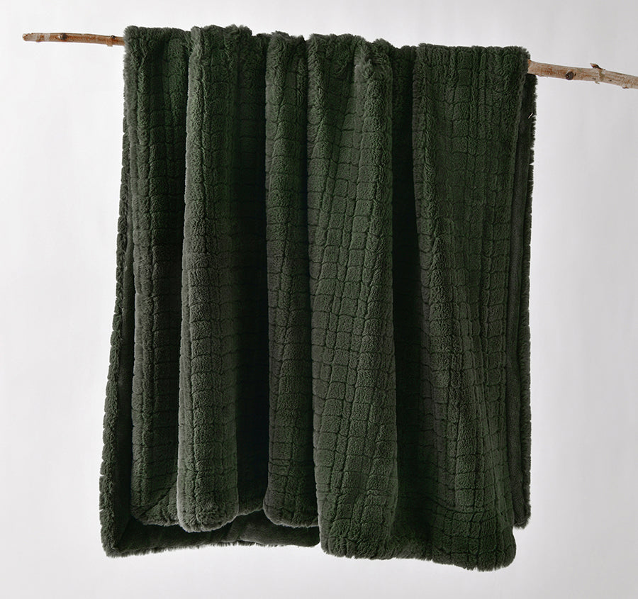 Tambar 130x170cm Throw Rug Forest Green