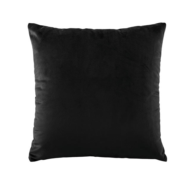 Vivid Coordinates Velvet 43x43cm Filled Cushion Black