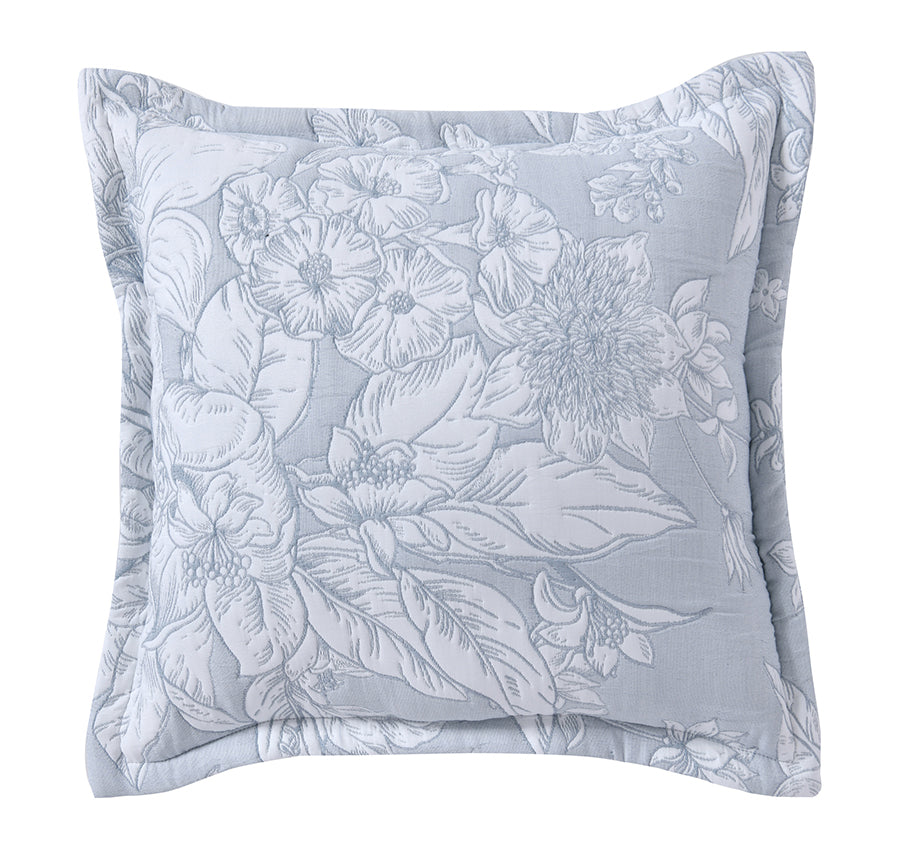 Whispering Lily 43x43cm Filled Cushion Powder Blue