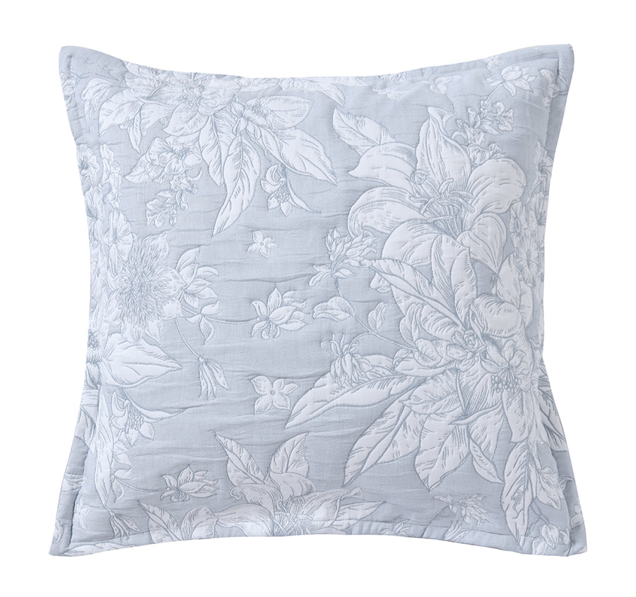 Whispering Lily European Pillowcase Powder Blue