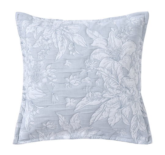Whispering Lily European Pillowcase Powder Blue
