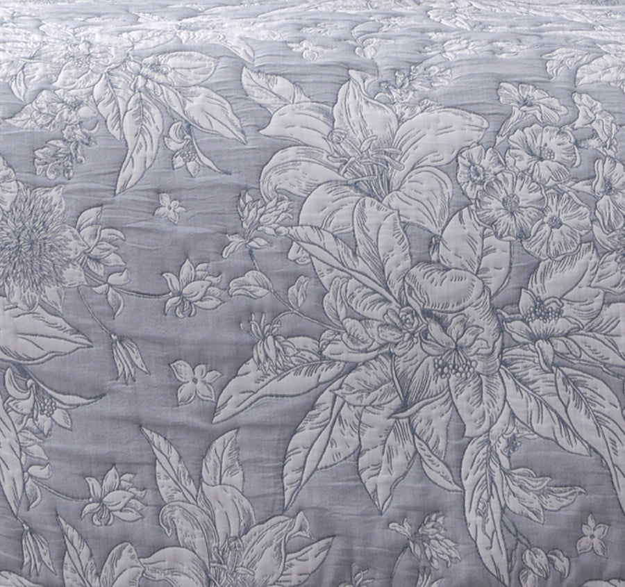 Whispering Lily Quilt Cover Set Range Powder Blue