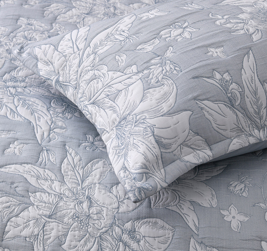 Whispering Lily Quilt Cover Set Range Powder Blue