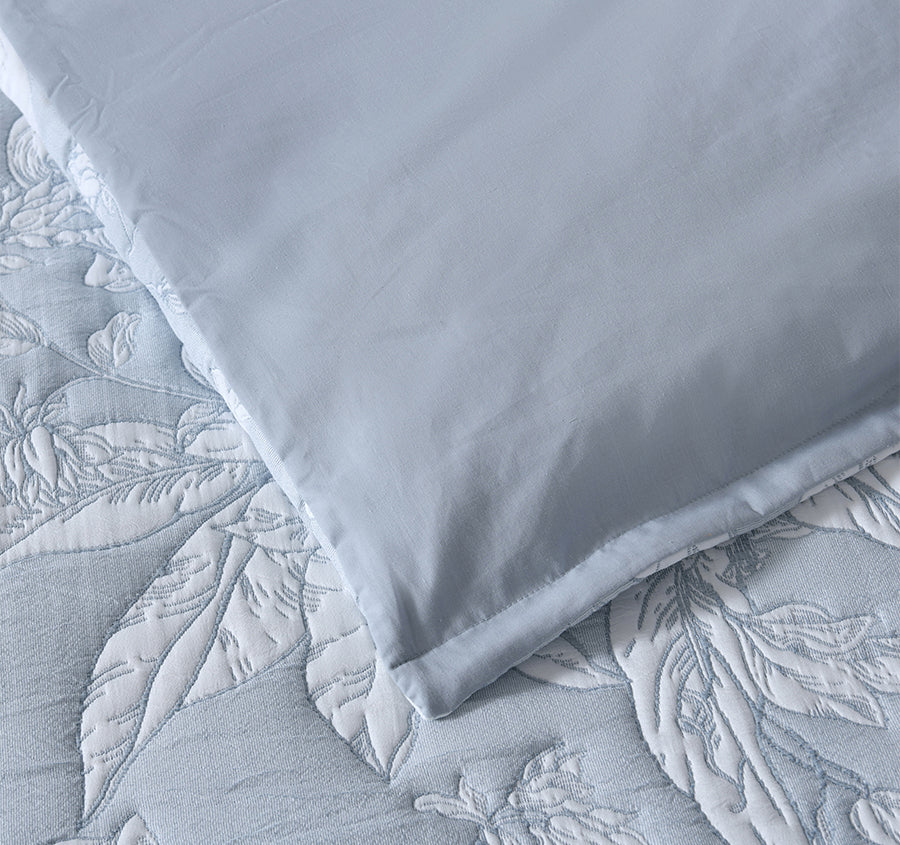 Whispering Lily Quilt Cover Set Range Powder Blue