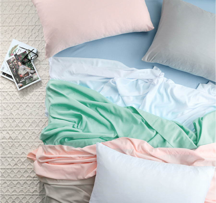 Vintage Washed Soft Microfibre Sheet Set Range Surf