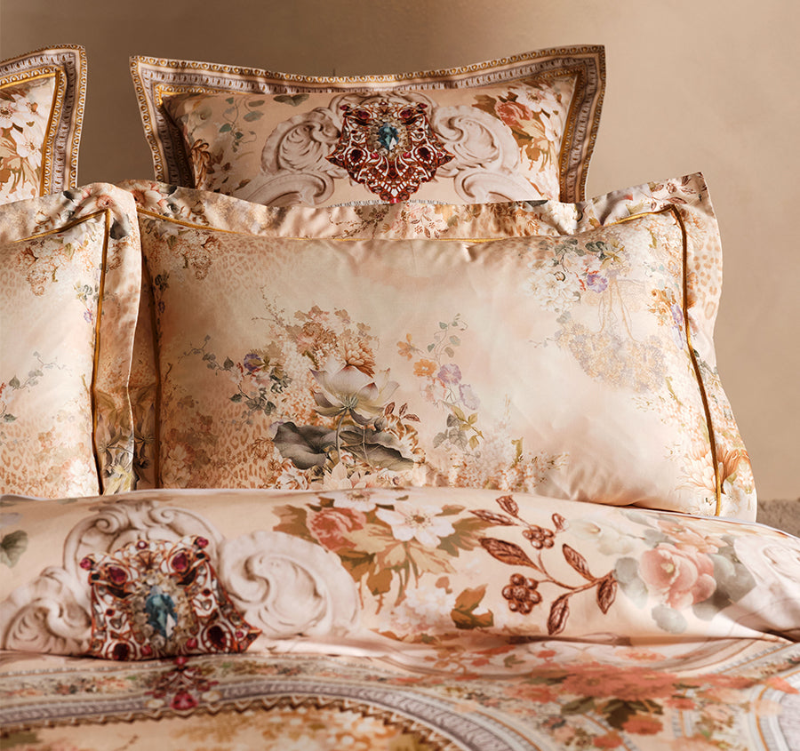 Adorned In Antiquity Quilt Cover Set Range Vanilla
