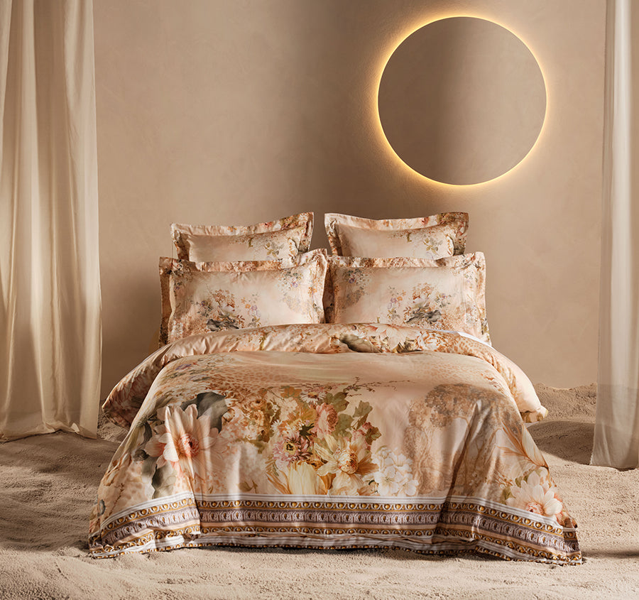 Adorned In Antiquity Quilt Cover Set Range Vanilla