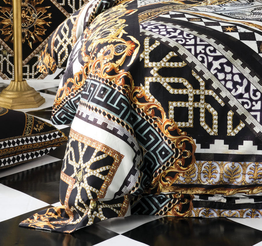 Duomo Dynasty Quilt Cover Set Range Black