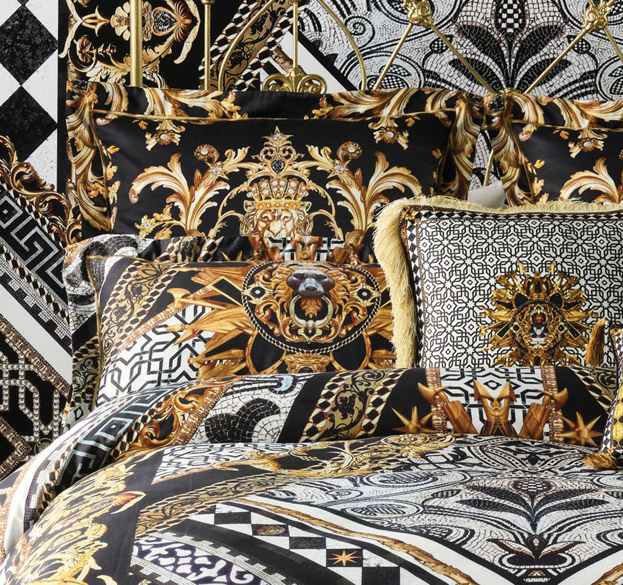 Duomo Dynasty Quilt Cover Set Range Black