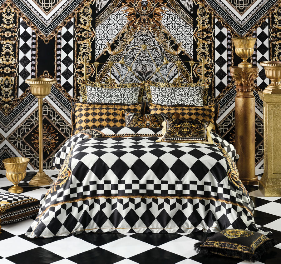 Duomo Dynasty Quilt Cover Set Range Black