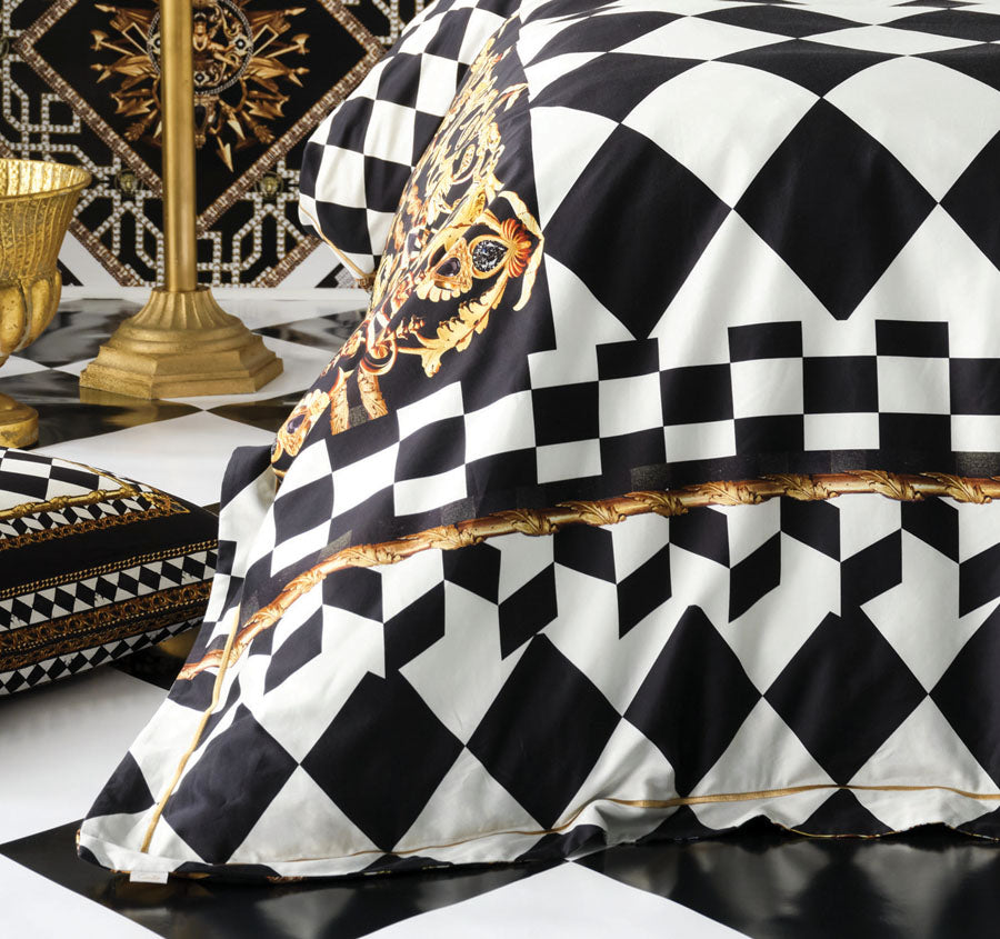 Duomo Dynasty Quilt Cover Set Range Black