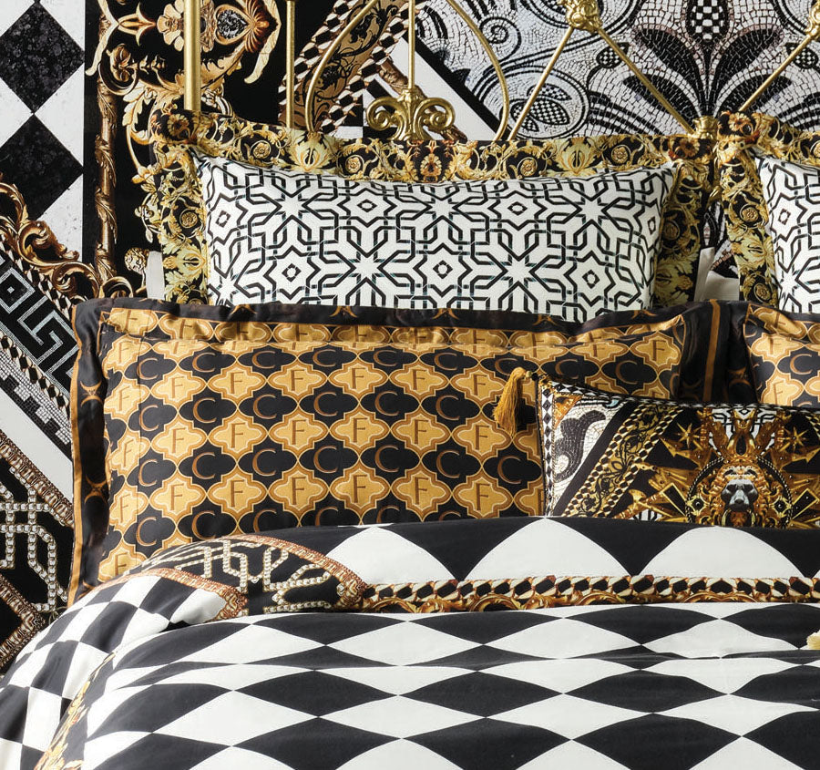 Duomo Dynasty Quilt Cover Set Range Black
