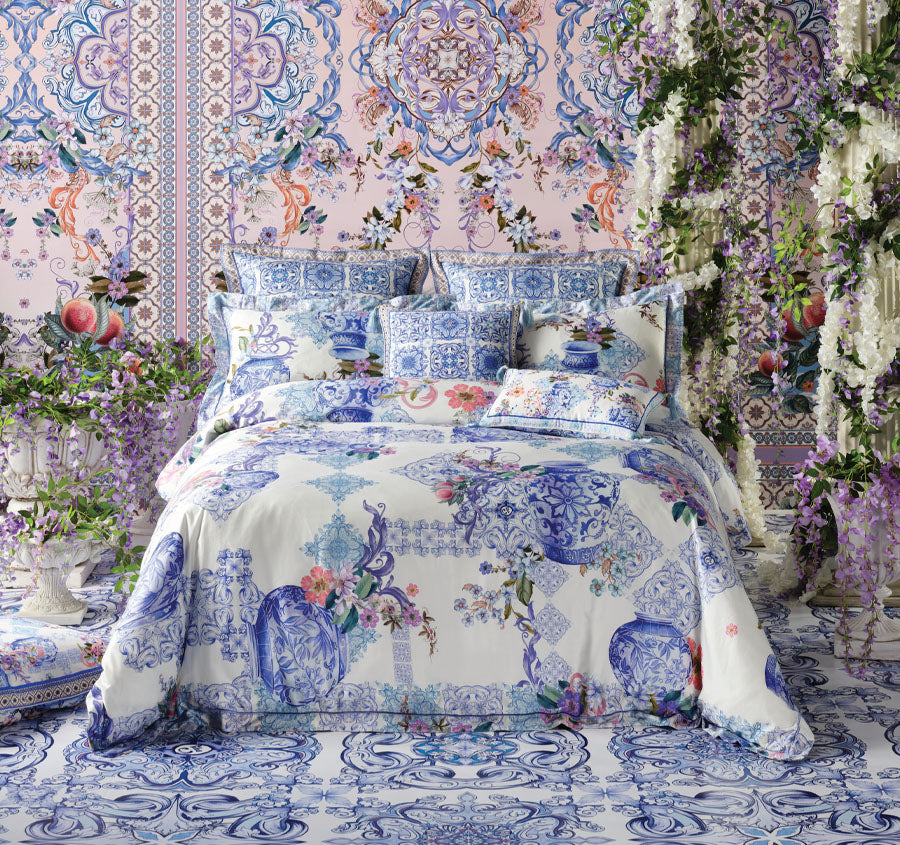 Paint Me Positano Quilt Cover Set Range Blue